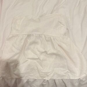 White Strapless Top with tie in the back